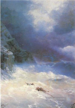 嵐の中で 1899 ロマンティック イワン・アイヴァゾフスキー ロシア Oil Paintings